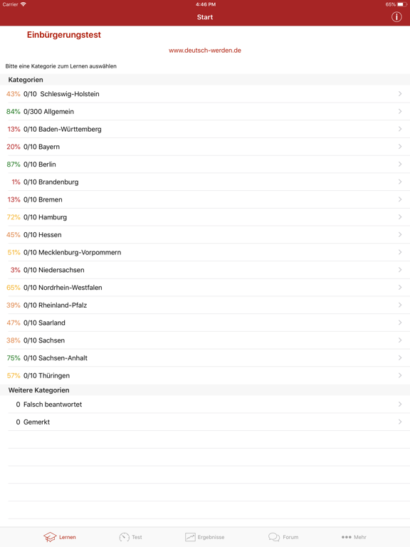 Einbürgerungstest 2020 by DW iPad screenshot 1 - Education app