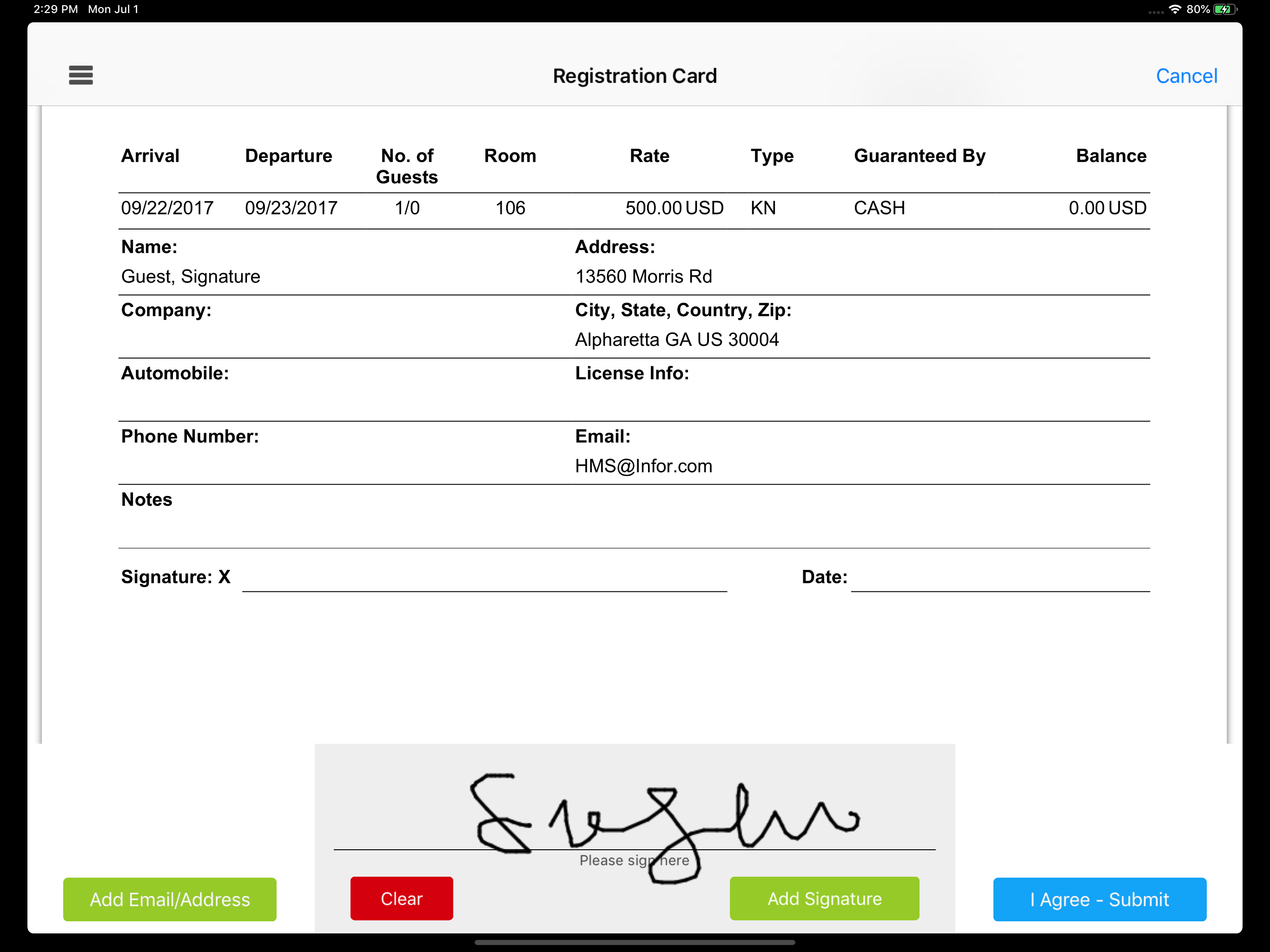 HMS Guest Signature Capture screenshot 3