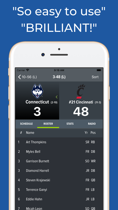 Screenshot #3 pour Connecticut Football Schedules