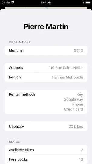 Screenshot von VeloDispo France auf dem iPhone 2