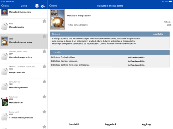 Polimi Library iPad screenshot 2 - Book app