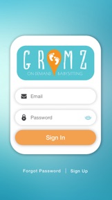 Gromz Babysitter App screenshot