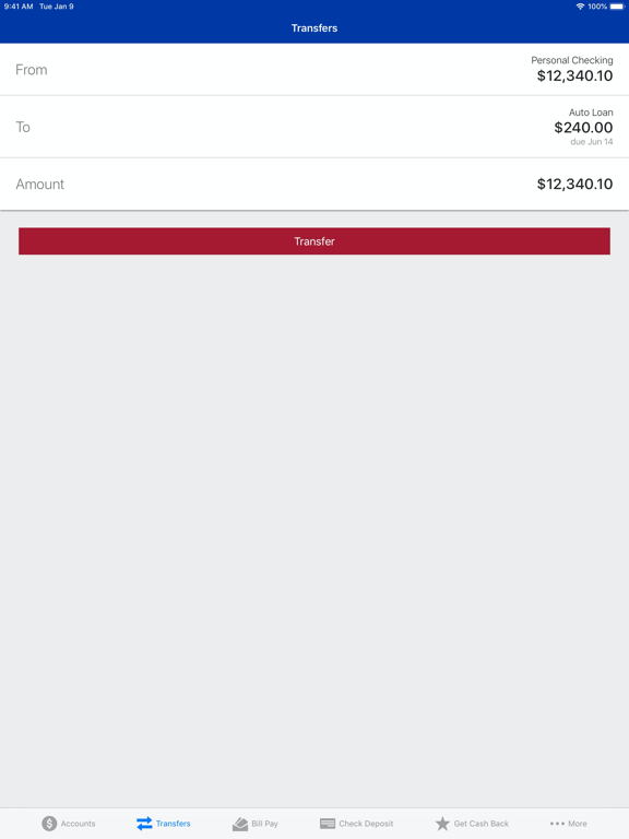 RiverWind Bank iPad screenshot 4 - Finance app