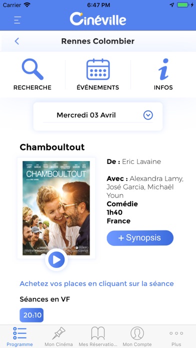 Screenshot #2 pour Les Cinémas Cinéville