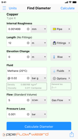 Pipe Flow Wizard - Calculator screenshot