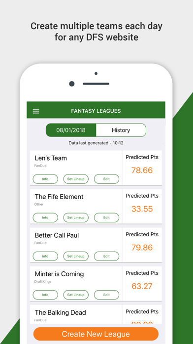 Baseball DFS Predictor Screenshot 1 - AppWisp.com Baseball DFS Predictor Screenshot 1 - AppWisp.com
