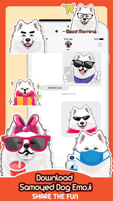 Samoyed Dog Emoji Sticker Pack Screenshot