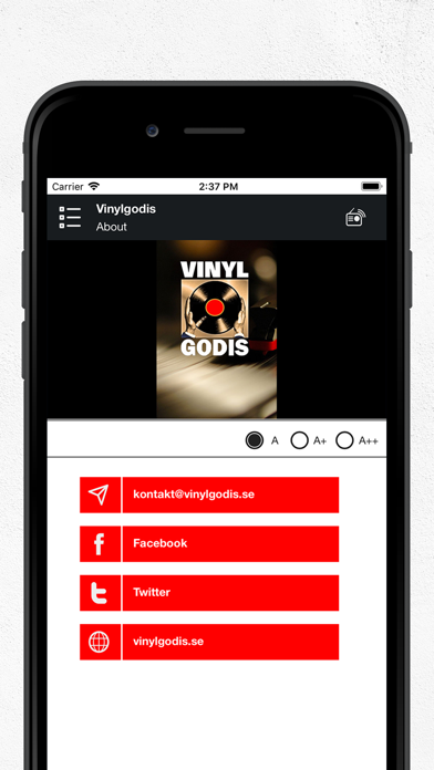 Vinylgodis Radio Screenshot