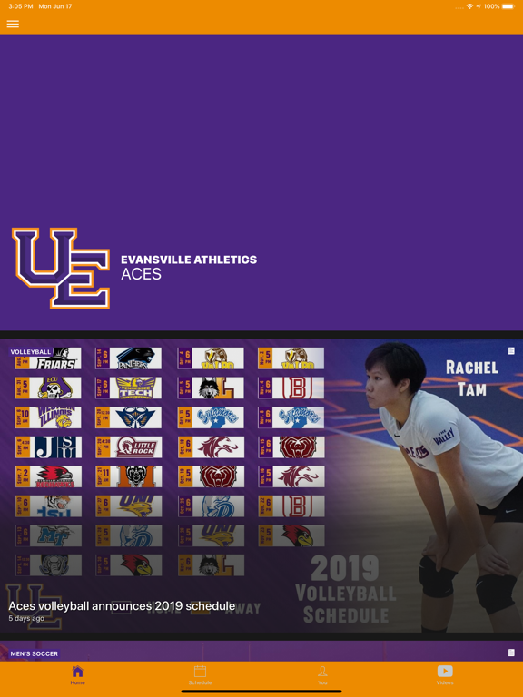 Evansville Athletics iPad screenshot 1 - Sports app