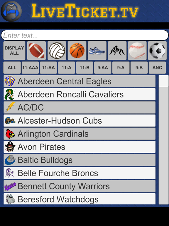 LiveTicket.tv iPad screenshot 1 - Sports app