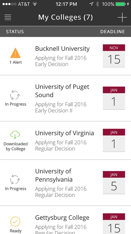 Common App On Track