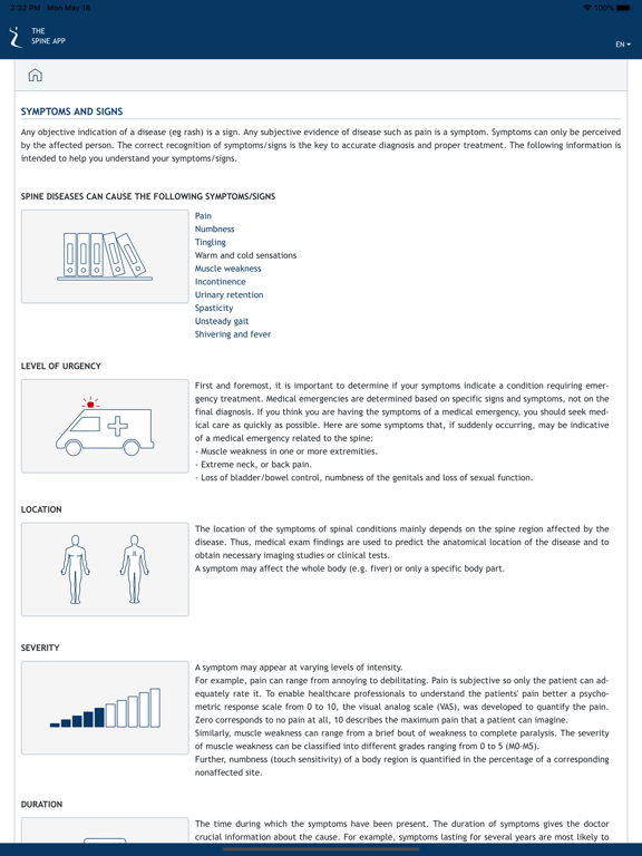 The SpineApp iPad screenshot 4 - Medical app