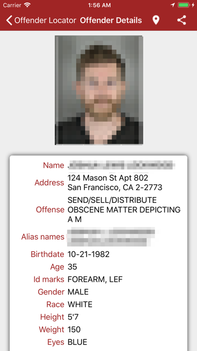 Offender Locator Screenshot