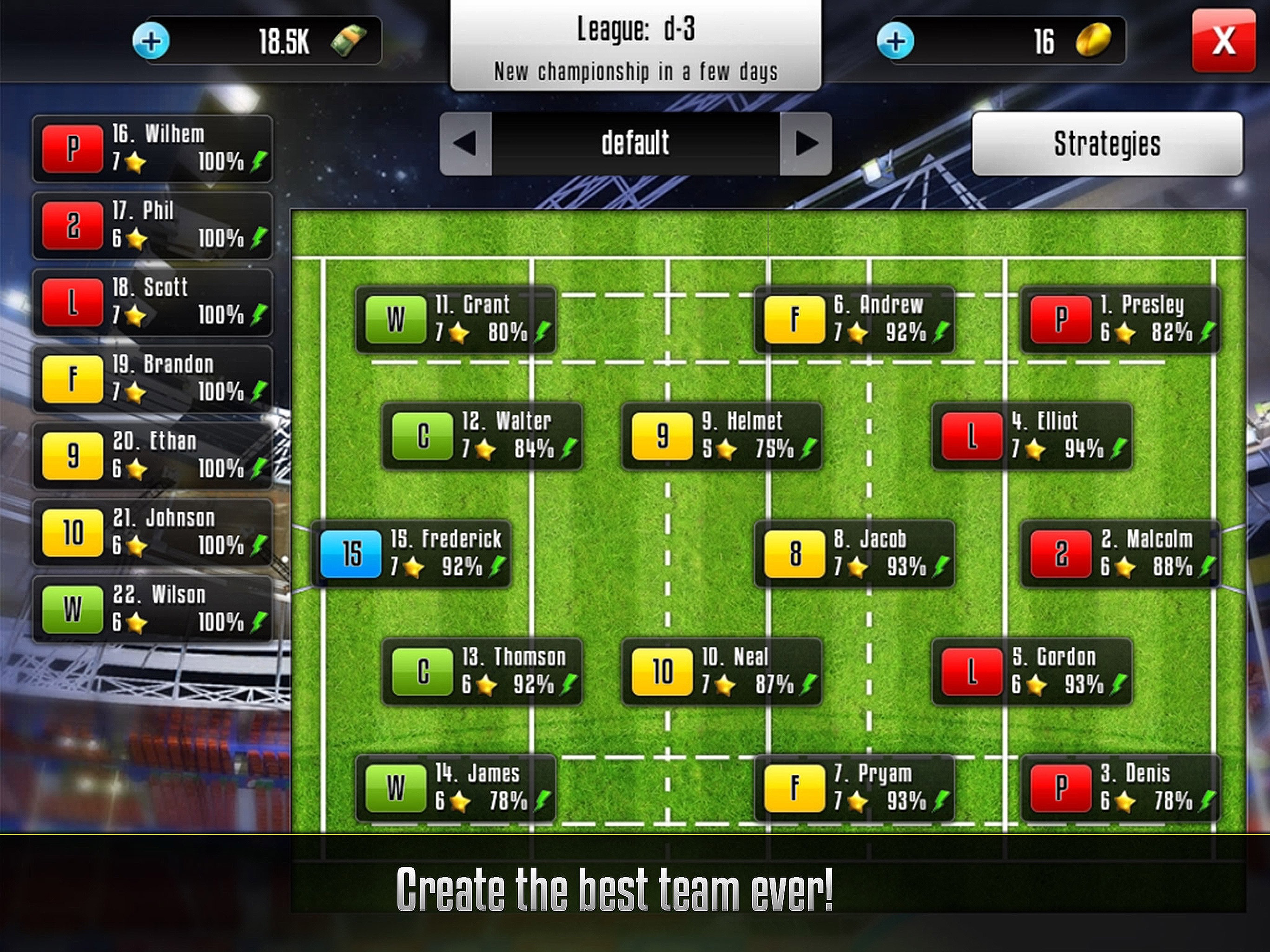 Rugby Manager : Be a manager