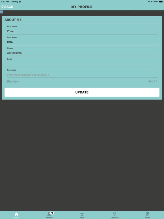 Z-Bar and Grill iPad screenshot 4 - Food & Drink app