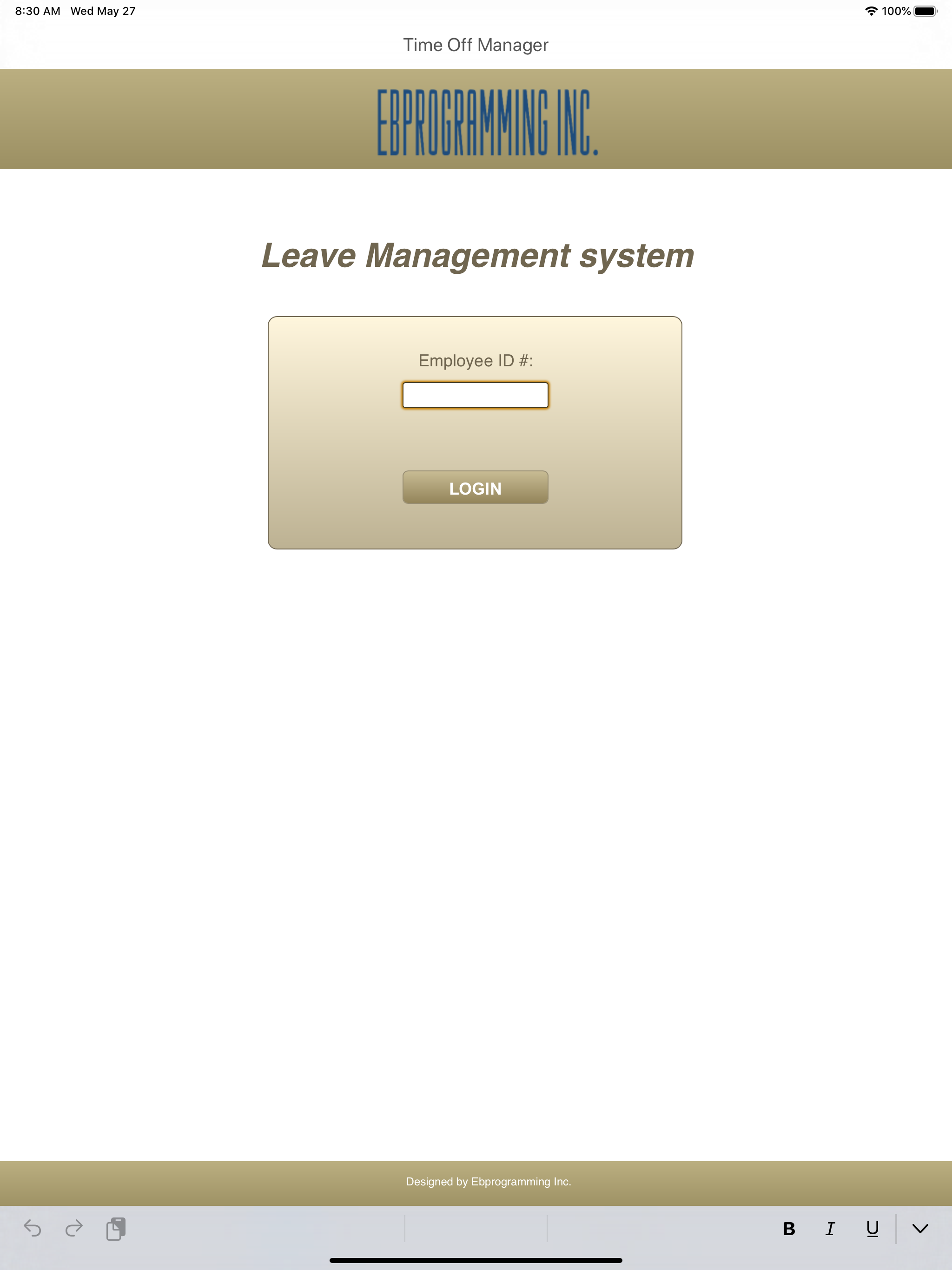 Time Off Manager