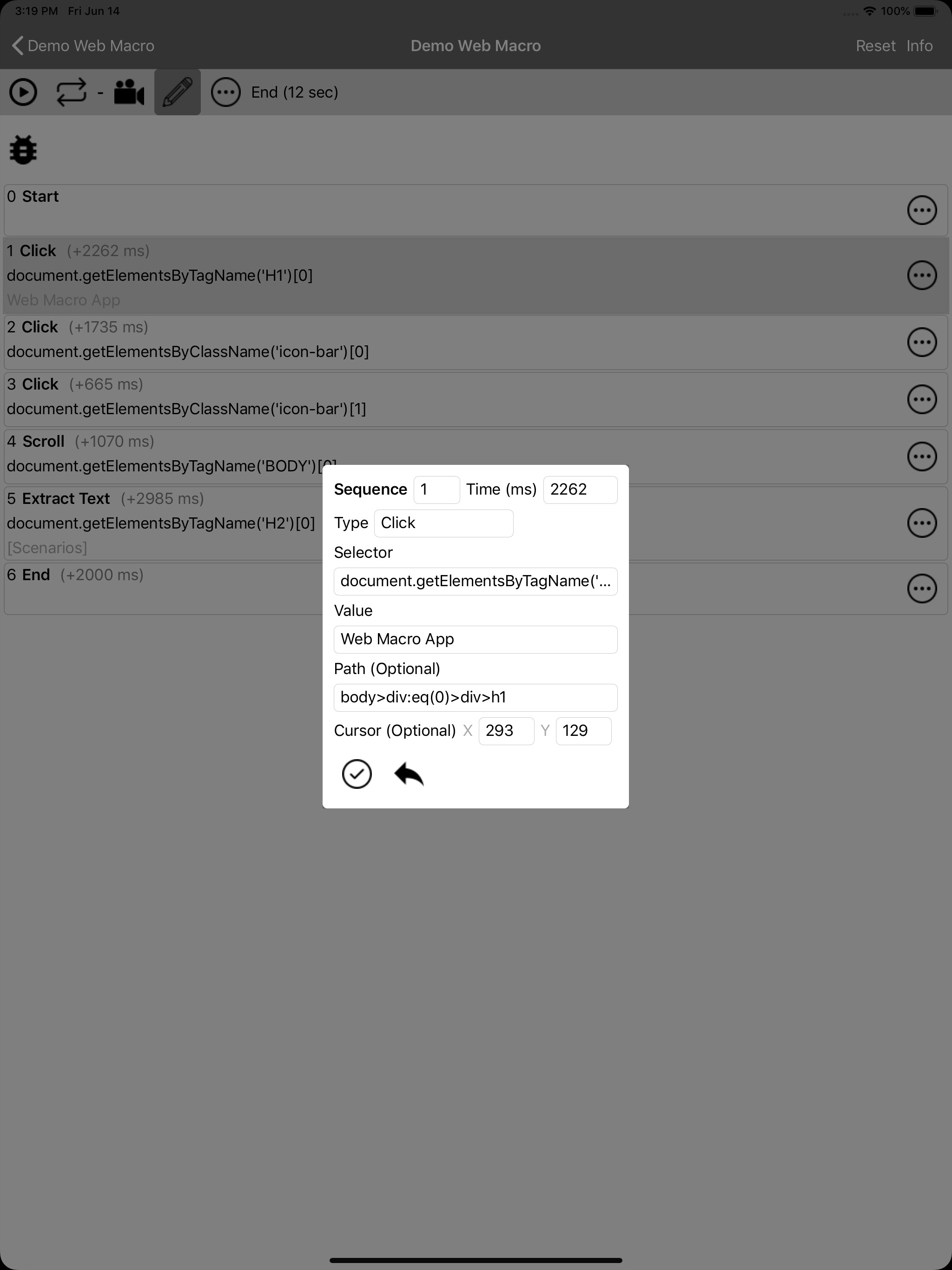 Web Macro Bot: Record & Replay