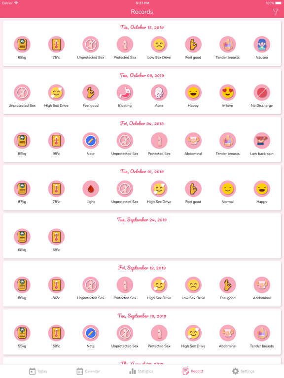 MyPeriod - Period Tracker iPad screenshot 8 - Health & Fitness app