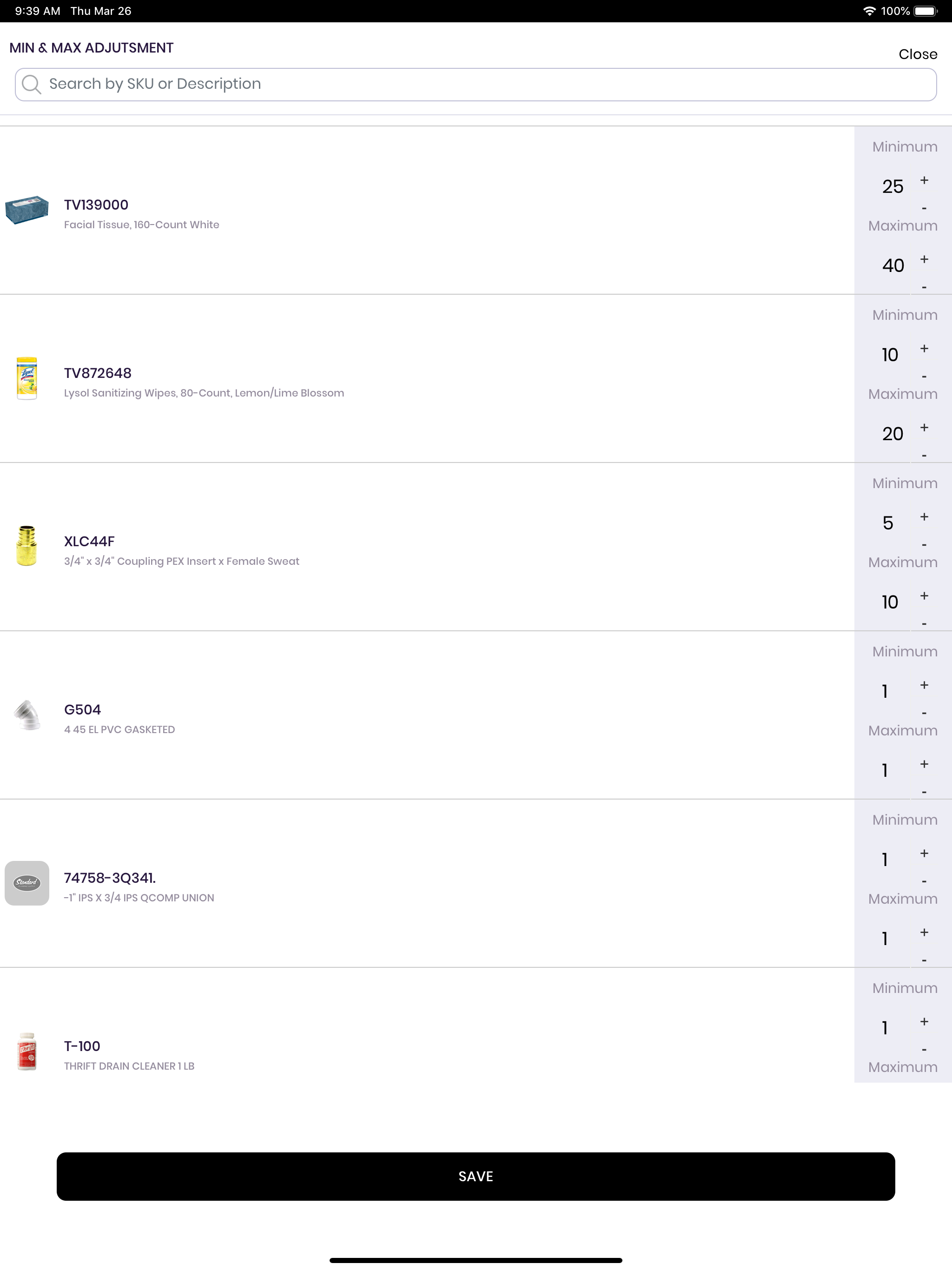 Standard Inventory Management
