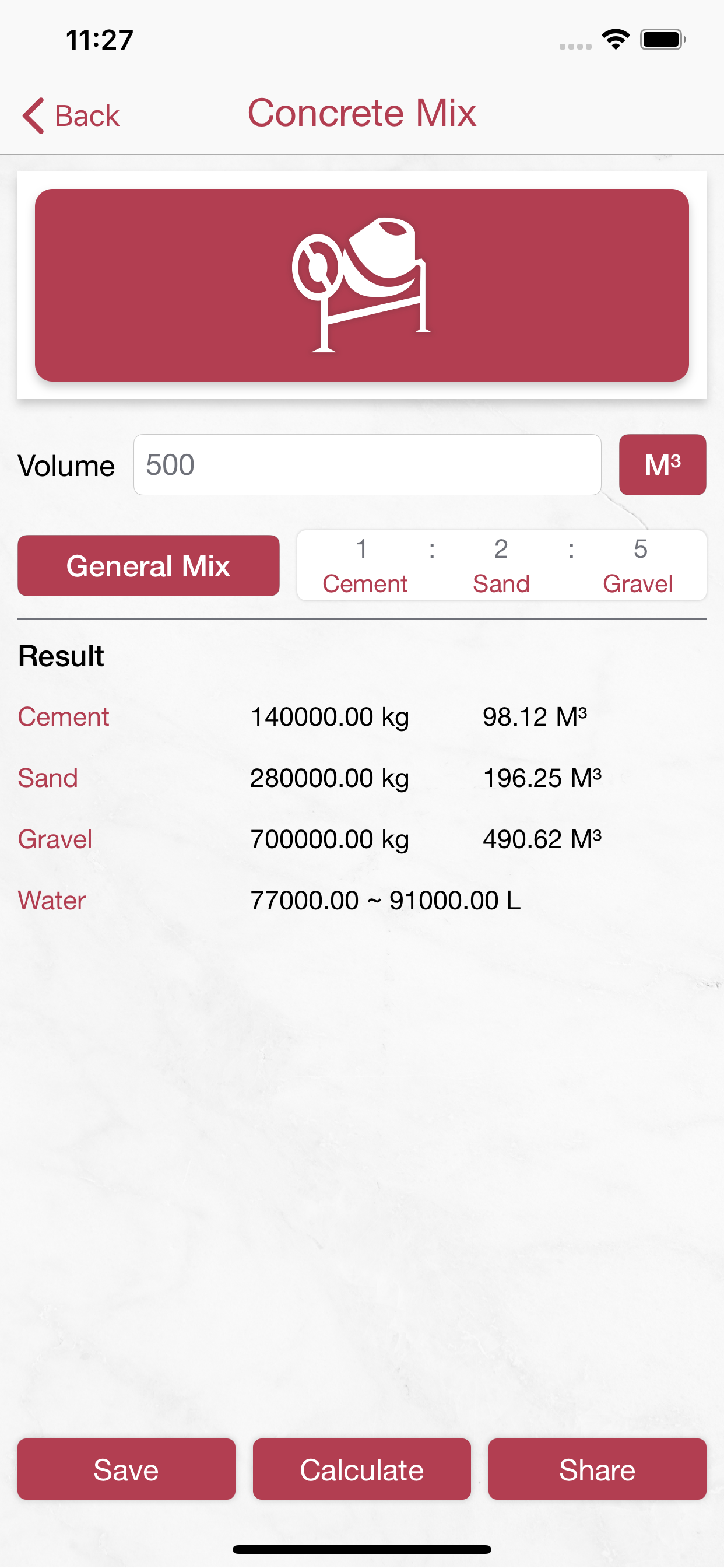 Concrete Calculator, Estimator