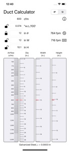 Duct Calculator screenshot #1 for iPhone