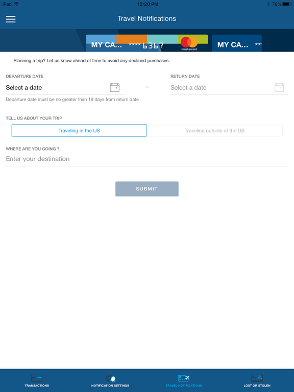 FCCU Cards iPad screenshot 4 - Finance app