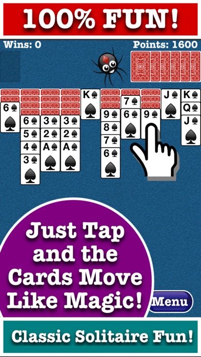 Screenshot #1 pour Totally Fun Spider Solitaire!