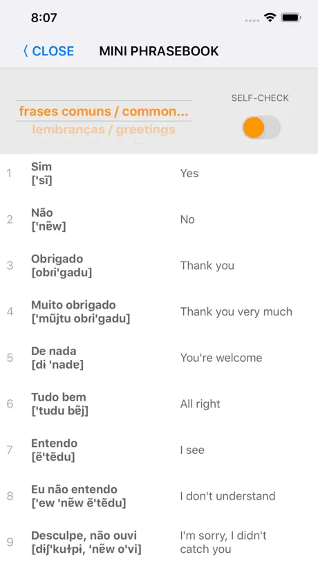 Learn Portuguese words with ST