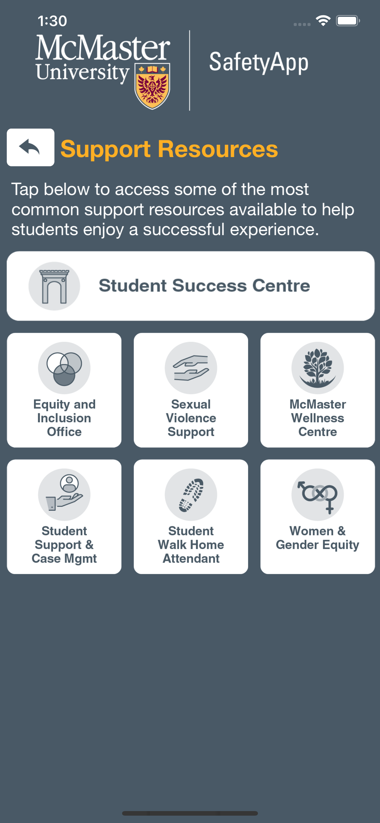 McMaster SafetyApp screenshot 7
