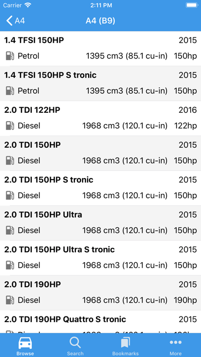 Cars Database Screenshot