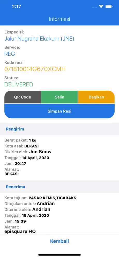 Cek Paket