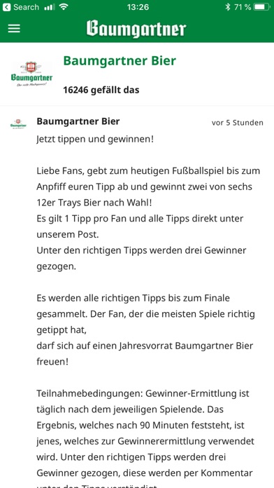Baumgartner Bier Screenshot