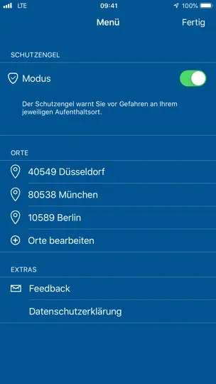 Screenshot von KATWARN auf dem iPhone 4