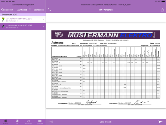 Aufmaß (Baustellenaufmaß) iPad screenshot
