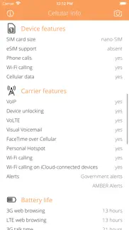 cellular info iphone capturas de pantalla 2