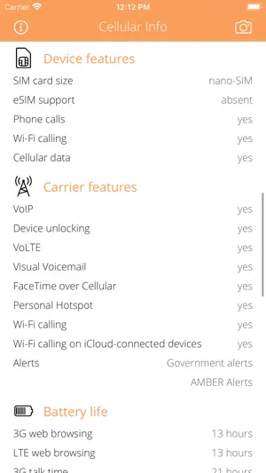 Cellular Info screenshot 2