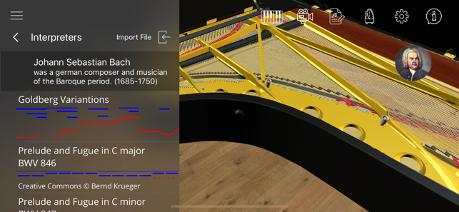 Capture d'écran du piano visuel