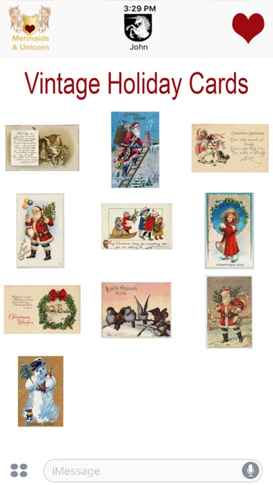 Vintage Holiday Cards Screenshot