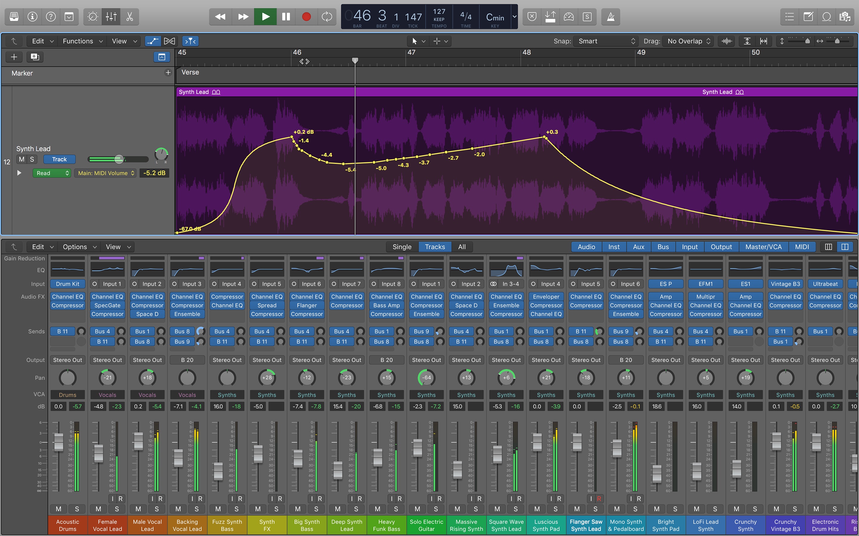Screenshot do app Logic Pro X