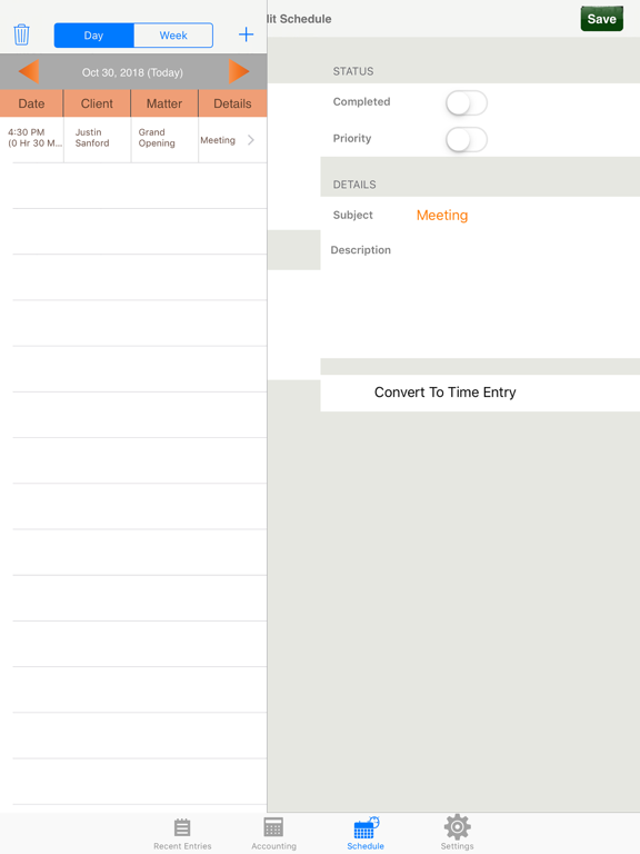 Time and Billing by eBillity iPad screenshot 5 - Business app
