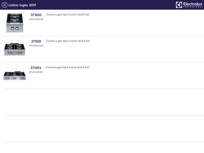 Electrolux Pro Price List