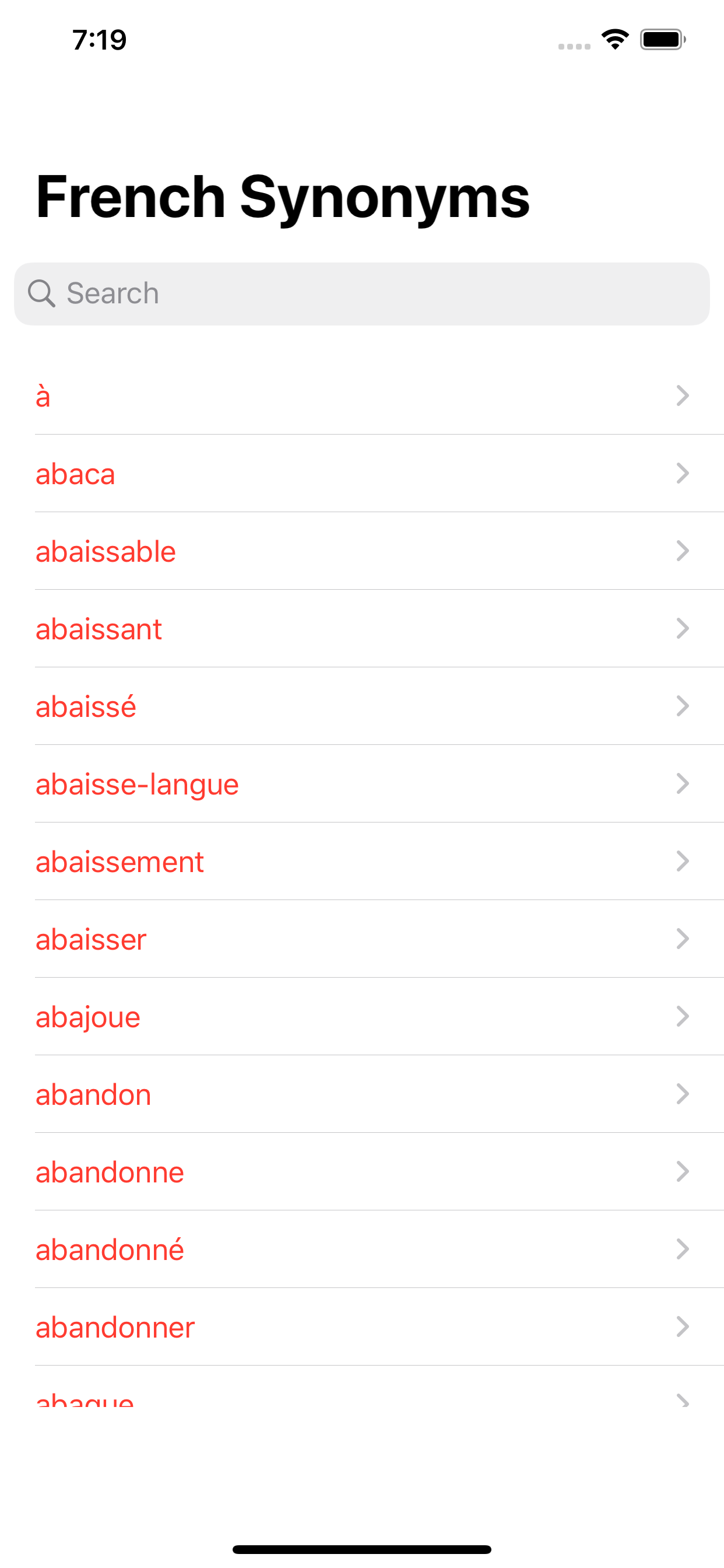 French Synonyms Dictionary