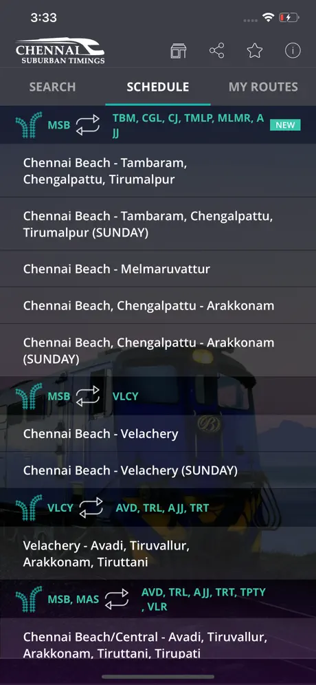 Chennai Suburban Train Timings