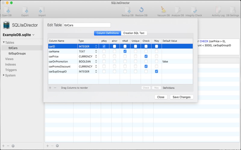 Screenshot #2 pour SQLiteDirector