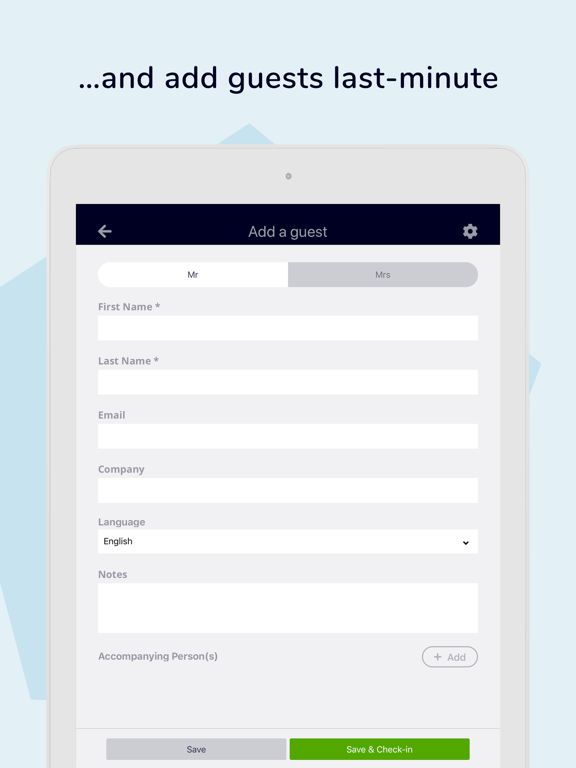 eyevip Check-In iPad screenshot