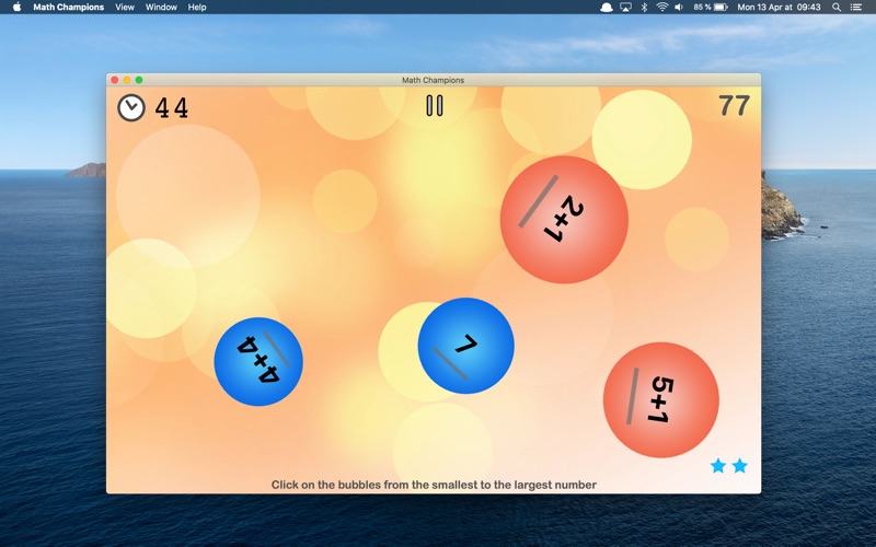 Mental math game for kids iPhone screenshot