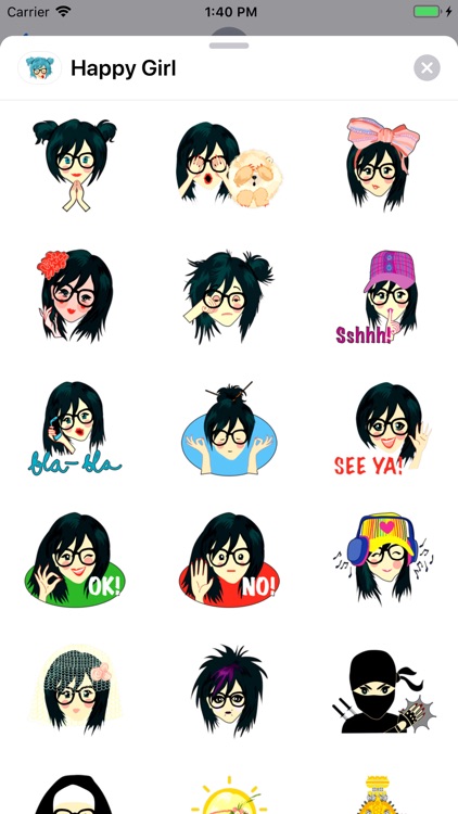 Happy Girl Sticker Pack