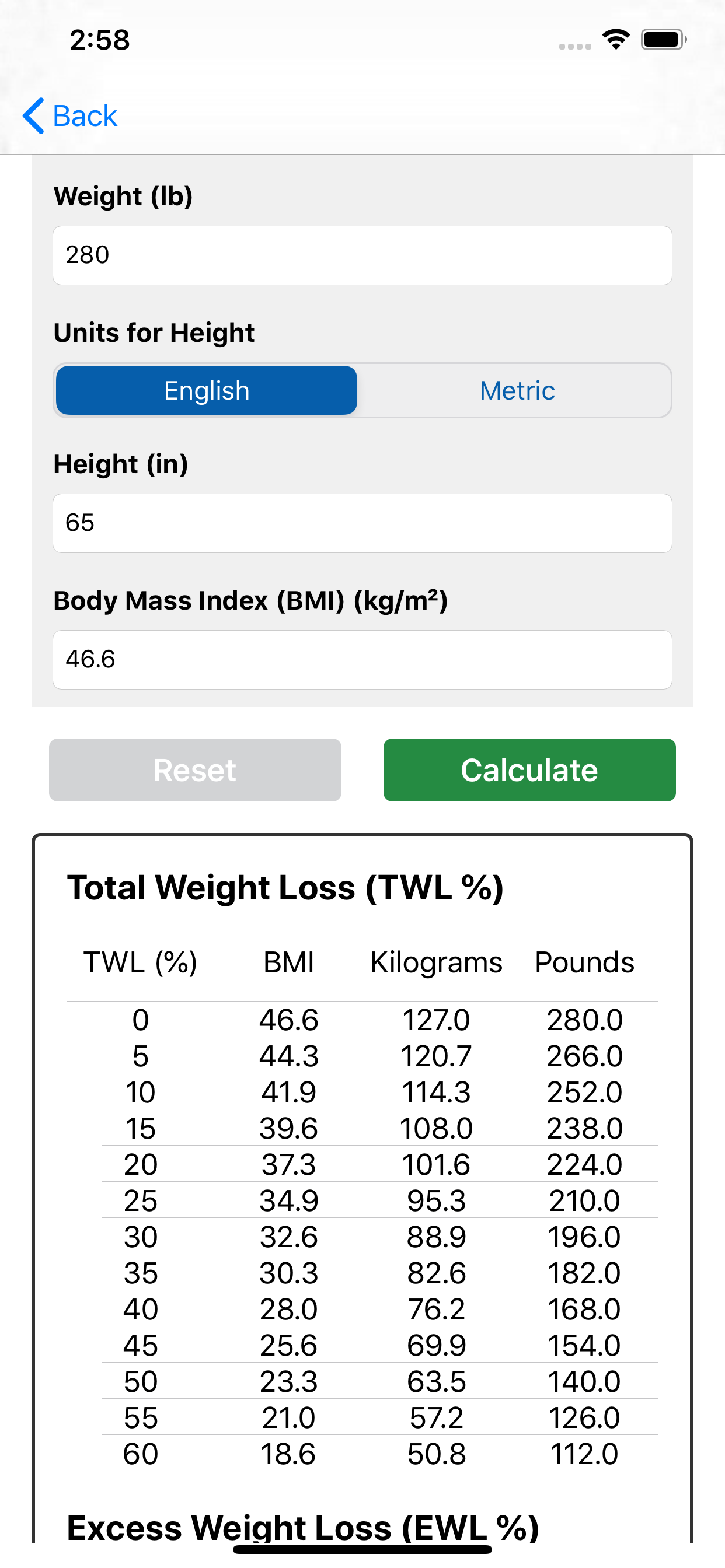 Bariatric Surgery Calculator