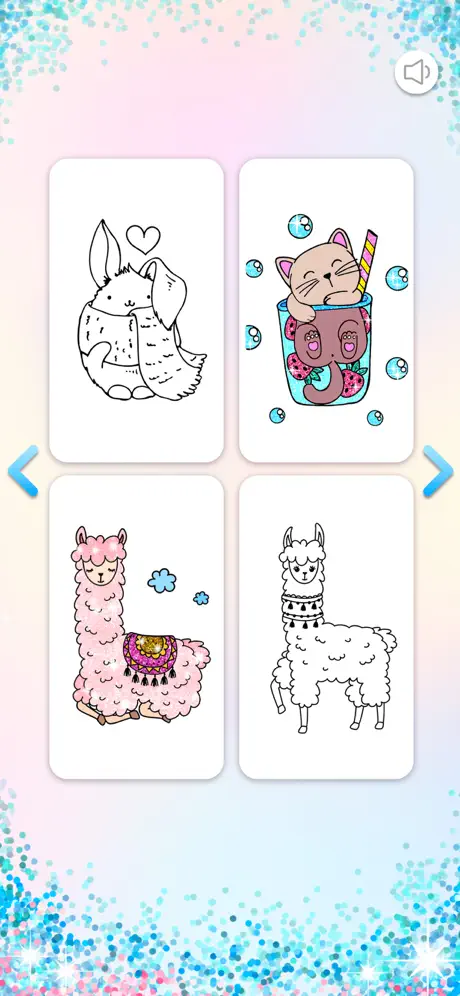 Kawaii Coloring Book Glitter