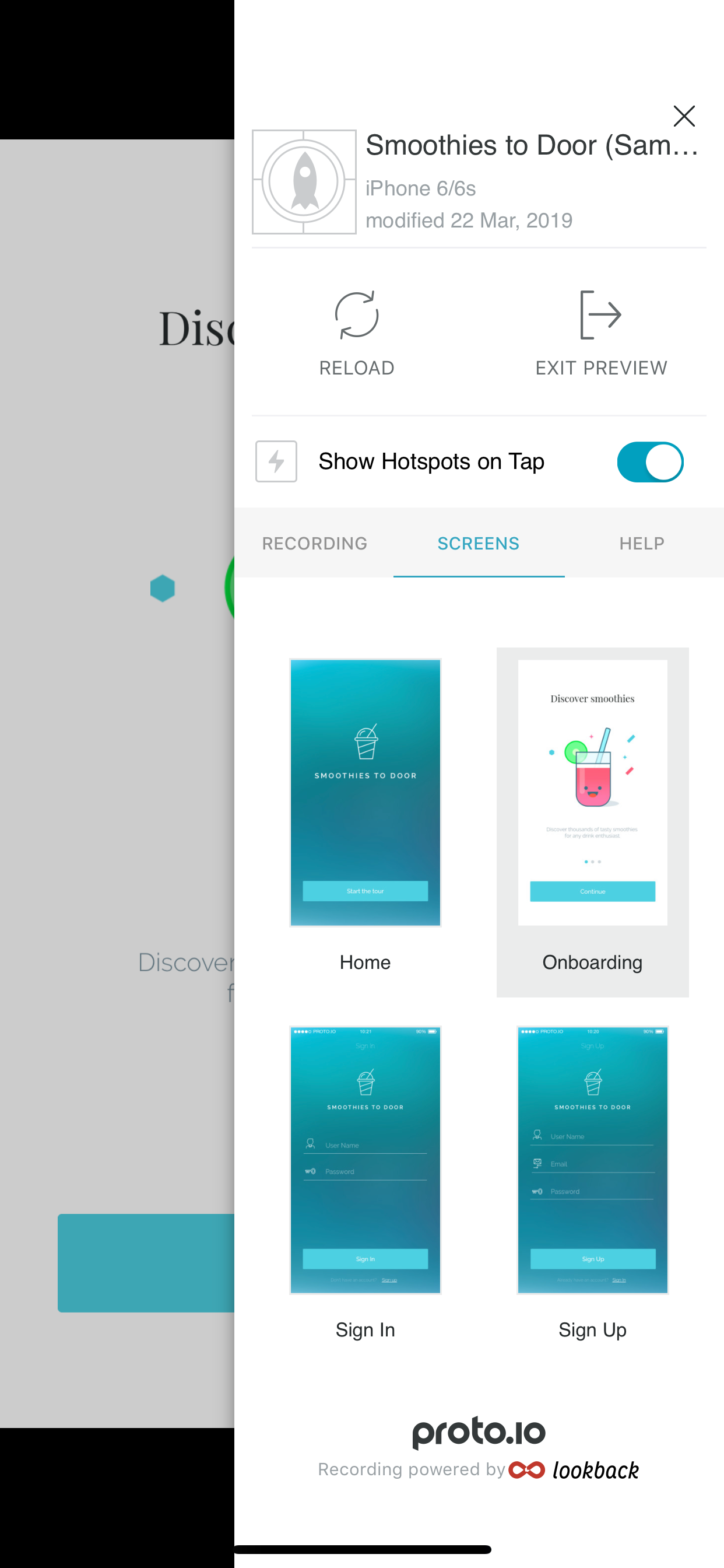 Proto.io screenshot 3